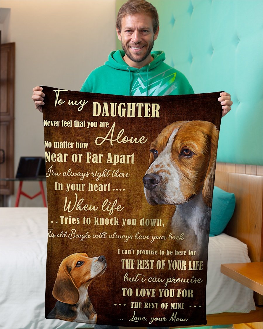 Dog Blanket - I Am Always Right Here Beagle Dog Fleece Blanket