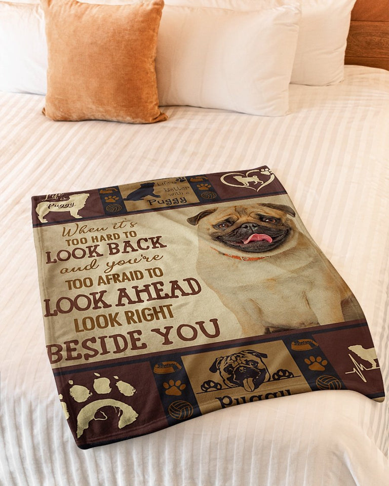 Dog Blanket - Pug Beside You Fleece Blanket