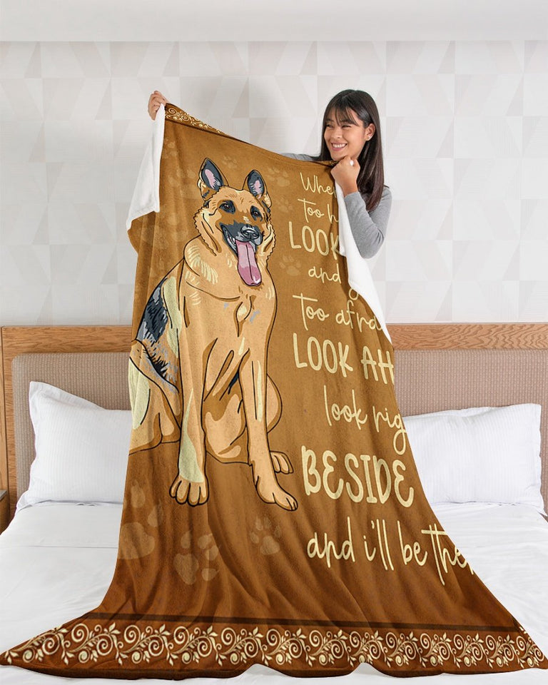 Dog Blanket - I Will Be There German Sherpherd Dog Fleece Blanket
