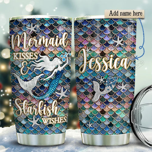 Tumbler Mermaid Starfish Personalized Kd2 Hrx0212003 Stainless Steel Stainless Steel Tumbler Customize Name, Text, Number - Love Mine Gifts