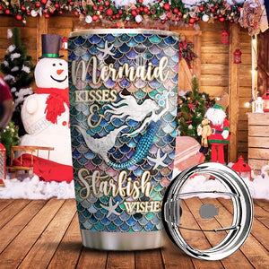 Tumbler Mermaid Starfish Personalized Kd2 Hrx0212003 Stainless Steel Stainless Steel Tumbler Customize Name, Text, Number - Love Mine Gifts