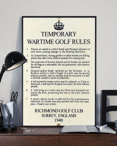 Poster - Canvas Golf Temporary Wartime Golf Rules Vertical Personalized Canvas, Poster Custom Design Wall Art - Love Mine Gifts