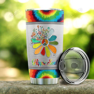 Tumbler Personalized Sunflower Hippie Soul Metal Style Hlz0412015 Stainless Steel Tumbler Travel Customize Name, Text, Number, Image - Love Mine Gifts