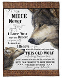 Uncle To Niece Always Have Your Back Wolf Fleece Blanket
