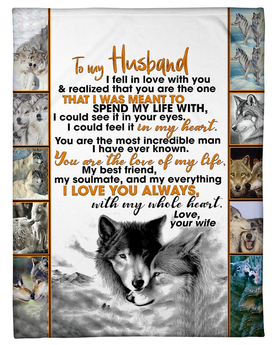 Wife To Husband Spend My Life Wolf Fleece Blanket