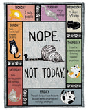 Fleece Blanket All Weekdays Nope Not Today Cats Personalized Custom Name Date Fleece Blanket Print 3D, Unisex, Kid, Adult - Love Mine Gifts