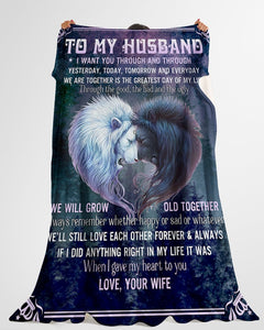 Lion To My Husband I Want You Fleece Blanket