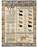 Fleece Blanket Vintage Shetland Sheepdog Knowledge Fleece Blanket Print 3D, Unisex, Kid, Adult - Love Mine Gifts