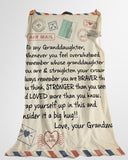 Grandma To Granddaughter Love Letter Fleece Blanket