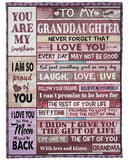 Grandma To Granddaughter Pink You Are My Sunshine Fleece Blanket