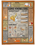 Corgi Knowledge Fleece Blanket