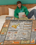 Corgi Knowledge Fleece Blanket