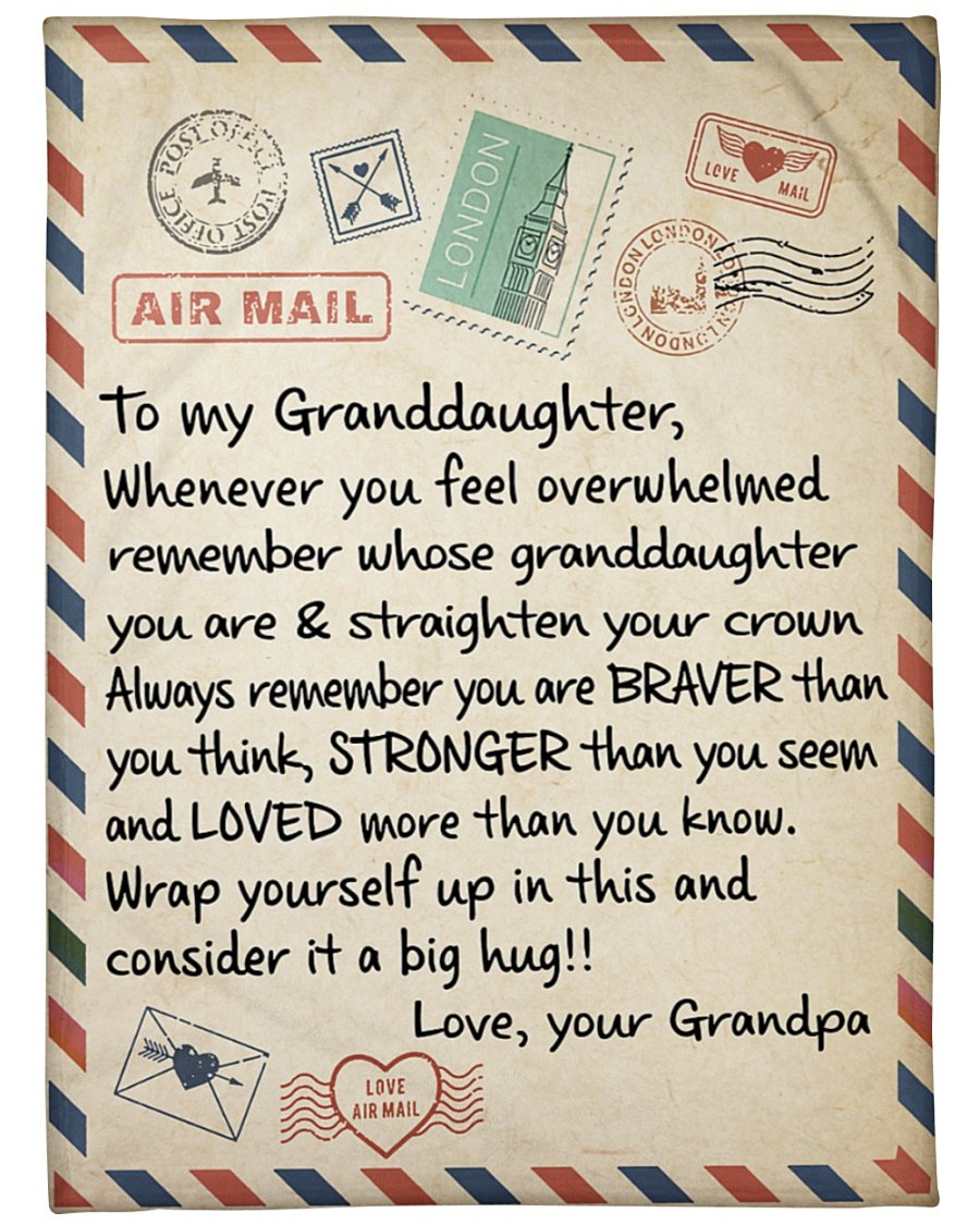 Grandpa To Granddaughter Love Letter Fleece Blanket