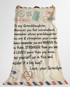 Grandpa To Granddaughter Love Letter Fleece Blanket