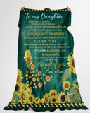 Mom To Daughter Sunflower You Mean To Me Fleece Blanket