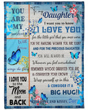 Dad To Daughter Butterfly Consider Big Hug Fleece Blanket
