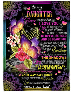 Dad To Daughter Butterfly Be Brave Be Bold Fleece Blanket