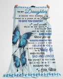 Mom To Daughter Butterfly Piece Of My Heart Fleece Blanket