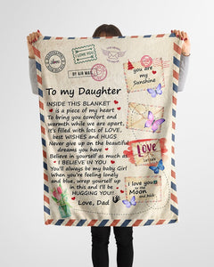 Inside This Blanket Is A Piece Dad To Daughter Fleece Blanket | Gift For Daughter