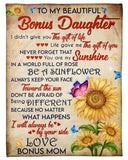 I Didn't Give U Gift Of Life Mom To Bonus Daughter Fleece Blanket | Gift For Daughter