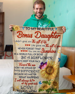 I Didn't Give U Gift Of Life Mom To Bonus Daughter Fleece Blanket | Gift For Daughter