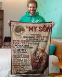 Dad To Son Ever Failed No Matter -Lion Fleece Blanket | Gift For Son