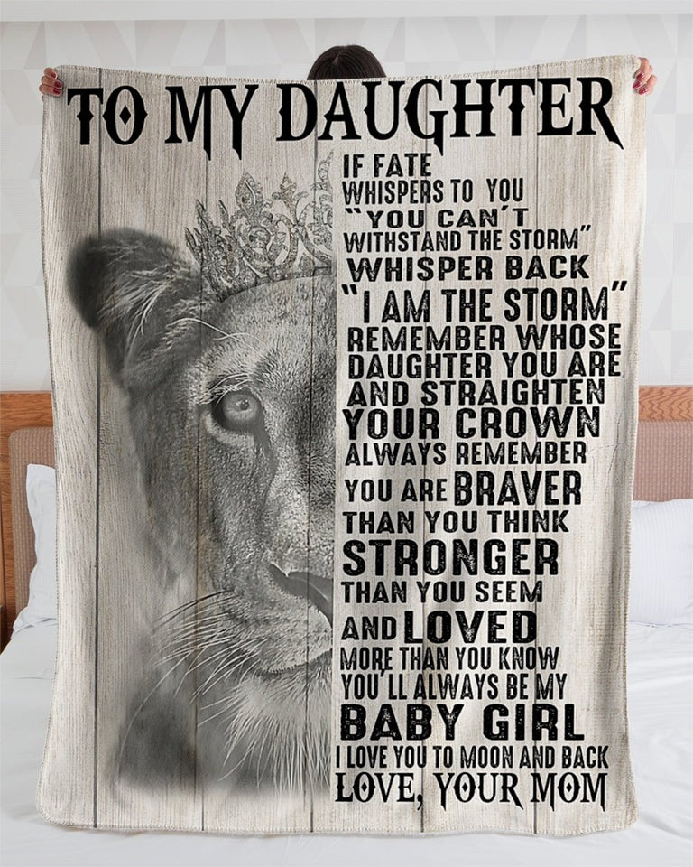 If Fate Whispers To You Mom To Daughter Fleece Blanket | Gift For Daughter