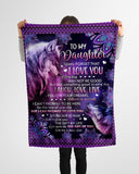 Never Forget That I Love U Wolf Dad To Daughter Fleece Blanket | Gift For Daughter
