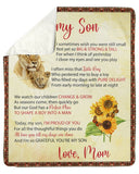 To My Son I'll Love You Till My Days Are Done Fleece Blanket | Gift For Son