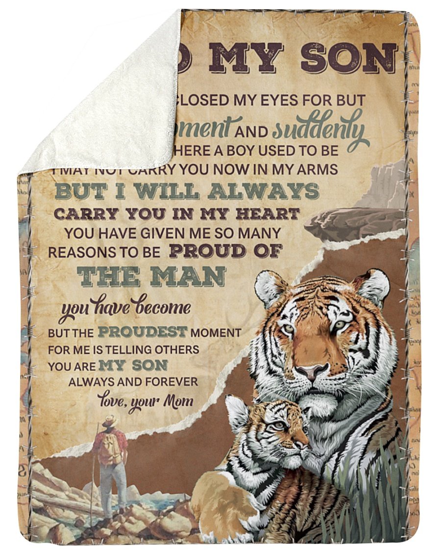 Mom To Son Tiger I Closed My Eyes For But A Moment Fleece Blanket | Gift For Son
