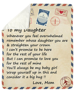 Whenever You Feel Overwhelmed Mom To Daughter Fleece Blanket | Gift For Daughter