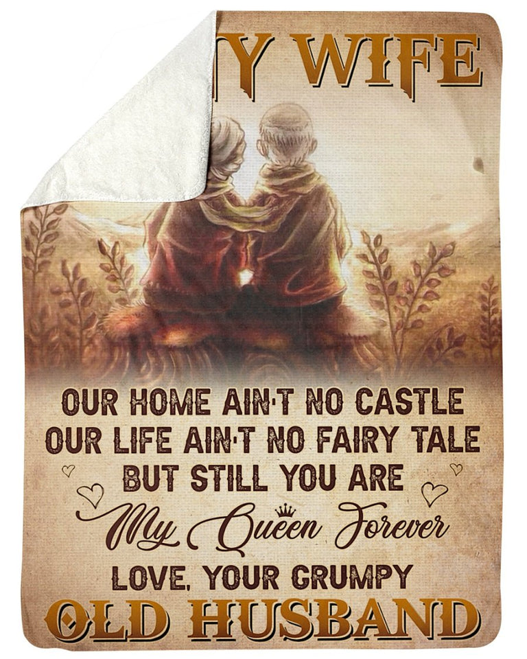 Our Home Ain't No Castle - Husband To Wife Fleece Blanket | Gift For Wife