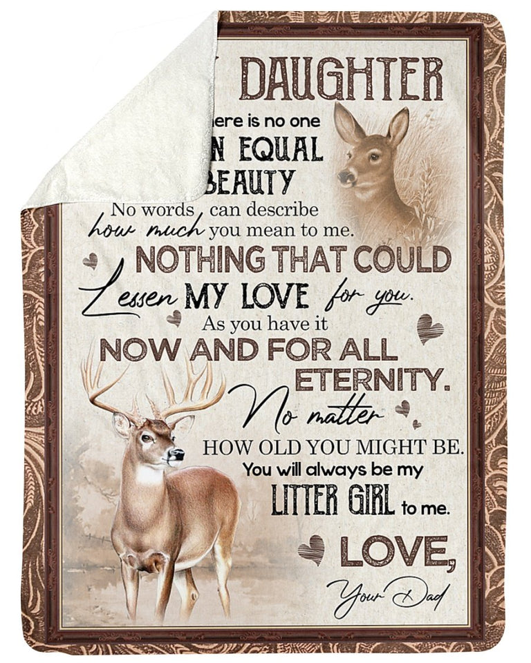 U Will Be My Little Girl To Me Dad To Daughter Fleece Blanket | Gift For Daughter