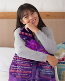 Never Feel That U Are Alone Mom To Bonus Daughter Fleece Blanket | Gift For Daughter