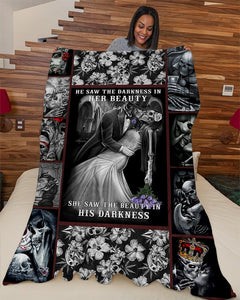 He Saw The Darkness In Her Beauty Husband To Wife Fleece Blanket | Gift For Wife