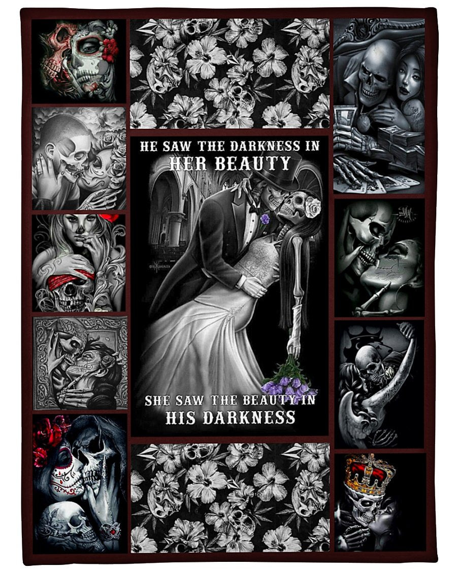 He Saw The Darkness In Her Beauty Husband To Wife Fleece Blanket | Gift For Wife