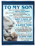 Don't Let Today Trouble Wolf Dad To Son Fleece Blanket | Gift For Son