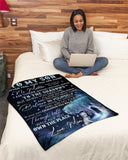 Never Feel That U Are Alone Night Wolf Mom To Son Fleece Blanket | Gift For Son