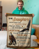 Never Forget That I Love You Eagle Dad To Daughter Fleece Blanket | Gift For Daughter