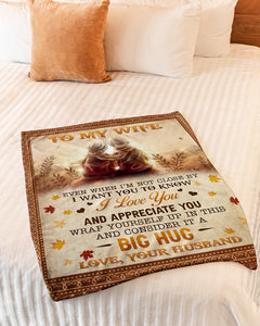Even When I'm Not Close By Couple Husband To Wife Fleece Blanket | Gift For Wife