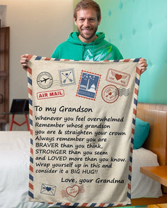 Whenever U Feel Overwhelmed Gm To Gs Fleece Blanket | Gift For Grandchild