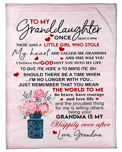 Once Upon A Time Grandma To Granddaughter Fleece Blanket | Gift For Grandchild