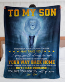 Whenever Your Journey In Life Dad To Son Fleece Blanket | Gift For Son