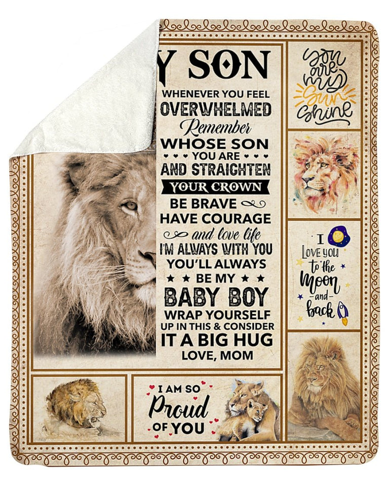 Lion - Im So Proud Of You - Mom-To-Son Fleece Blanket | Gift For Son