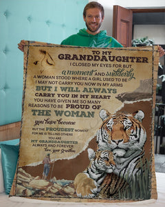 I Closed My Eyes For But A Moment To Granddaughter Fleece Blanket | Gift For Grandchild