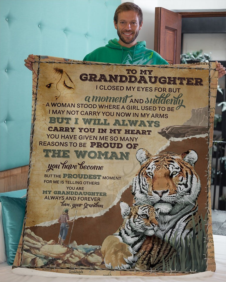 I Closed My Eyes For But A Moment To Granddaughter Fleece Blanket | Gift For Grandchild