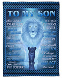 Never Feel That U Are Alone Lion Dad To Son Fleece Blanket | Gift For Son
