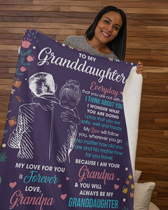 Gd My Love For You Is Forever And Will Follow You Fleece Blanket | Gift For Grandchild