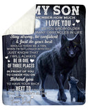 Son Wolf Always Remember How Much I Love You Fleece Blanket | Gift For Son
