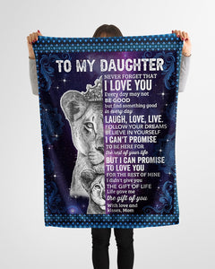 Never Forget That I Love You Lion Mom To Daughter Fleece Blanket | Gift For Daughter